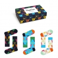 Happy Socks Tagessocke Crew Mixed Dogs (Hunde) Geschenkbox - 3 Paar