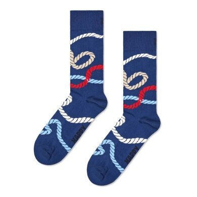 Happy Socks Tagessocke Crew Rope (Seil) navyblau - 1 Paar