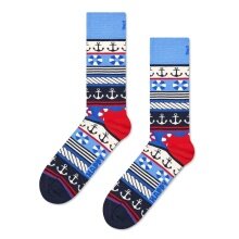 Happy Socks Tagessocke Crew Marine Mix blau- 1 Paar