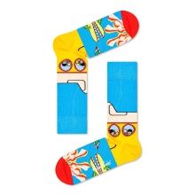 Happy Socks Tagessocke Crew Beatles Yellow Submarine blau/gelb - 1 Paar