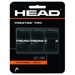 Head Overgrip Prestige Pro (klebrig, glatt) 0.6mm schwarz 3er