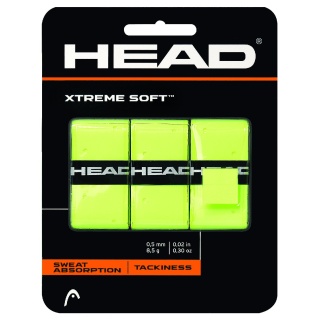 Head Overgrip Xtreme Soft 0.5mm (Allound/glatt/gelocht/griffig) gelb 3er