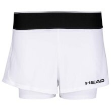 Head Tennishose Short mit Innenhose Robin weiss/schwarz Damen