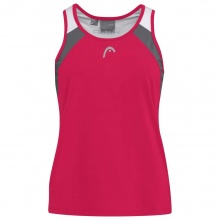 Head Tennis-Tank Top Club (Racer Back, modern) magenta/weiss Mädchen