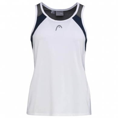 Head Tennis-Tank Top Club (Racer Back, modern) weiss/dunkelblau Mädchen