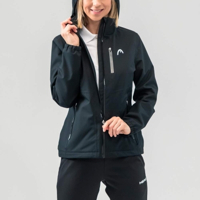 Head Sport-Jacke Coach mit Kapuze (wasserabweisend, 100% Polyester) schwarz Damen