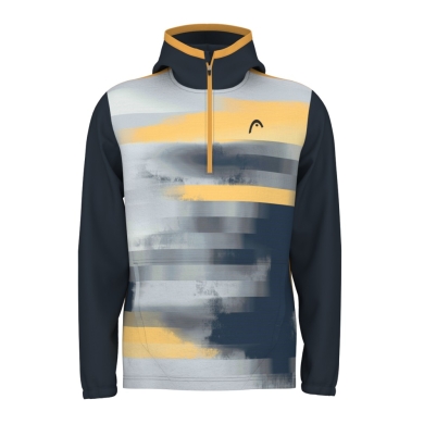 Head Kapuzenpullover Topspin Hoodie 2024 (100% Polyester) navyblau/grau/gelb Herren