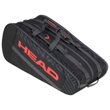 Head Tennis-Racketbag Base Racquet Bag L (Schlägertasche, 3 Hauptfächer) 2024 schwarz/orange 9er