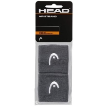 Head Schweissband Handgelenk Logo anthrazit - 2 Stück