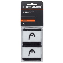 Head Schweissband Striped Handgelenk weiss/schwarz - 2 Stück