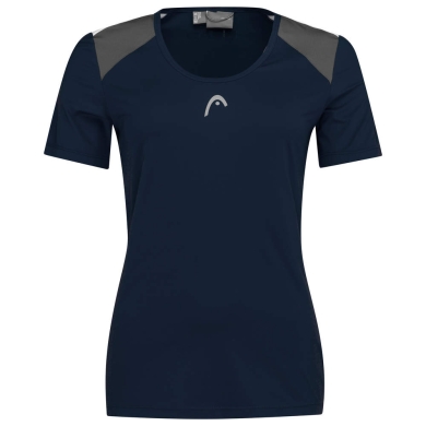 Head Tennis-Shirt Club 22 Tech (Moisture Transfer Microfiber Technologie) dunkelblau Damen