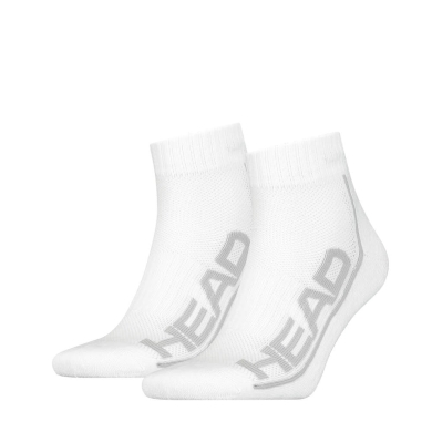 Head Tennissocken 2P Stripe Quarter (Mischgewebe) weiss - 2 Paar