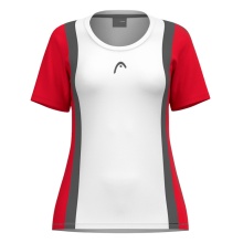 Head Tennis-Shirt Club 25 Tech (100% Polyester, schnelltrocknend) weiss/rot Damen