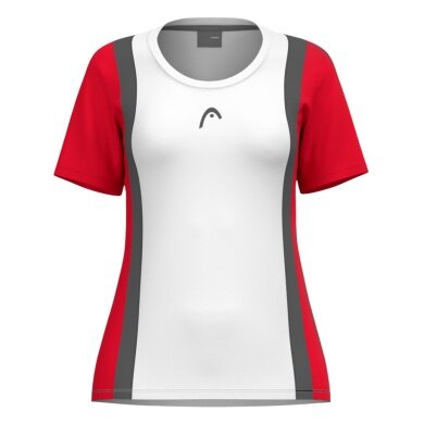 Head Tennis-Shirt Club 25 Tech (100% Polyester, schnelltrocknend) weiss/rot Damen