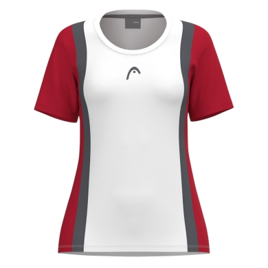 Head Tennis-Shirt Club 25 Tech (Moisture Transfer Microfiber Technologie) weiss/rot Mädchen