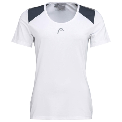 Head Tennis-Shirt Club Technical (modern, Moisture Transfer Microfiber Technologie) weiss/navyblau Mädchen