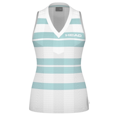 Head Tennis-Tank Top Performance (schnelltrocknend, V-Ausschnitt) 2025 weiss/aquablau Damen