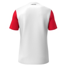 Head Tennis-Tshirt Club 25 Tech (100% Polyester, atmungsaktiv) 2025 weiss/rot Jungen