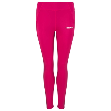 Head Tennishose Tech Tight 2023 (mit Seitentaschen, elastisches Material) lang berrypink Damen