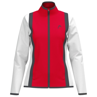 Head Tennisjacke Club 25 Full Zip (Moisture Transfer Microfiber Technologie) 2025 rot/weiss Damen