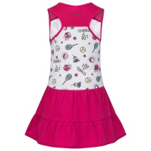 Head Tenniskleid Dress 2023 (separate Innenhose, 100% Baumwolle) weiss/berrypink Kleinkinder