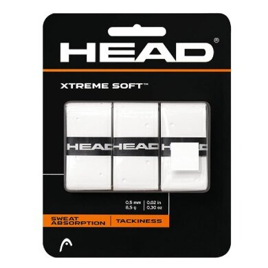 Head Overgrip Xtreme Soft 0.5mm (Allound/glatt/gelocht/griffig) weiss 3er