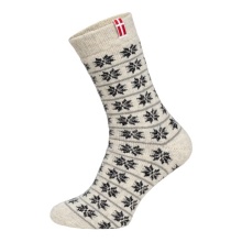 HomeOfSocks Wollsocken Skandinavisch Dänemark wollweiss/schwarz - 1 Paar