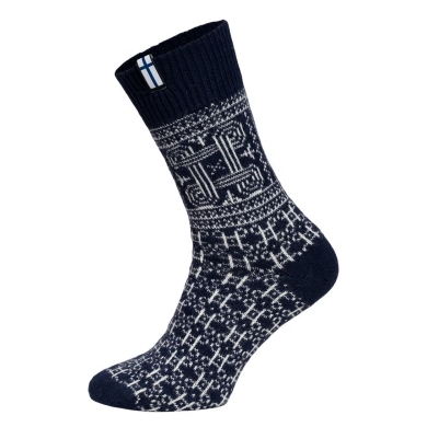 HomeOfSocks Wollsocke Skandinavisch Finnland navyblau - 1 Paar