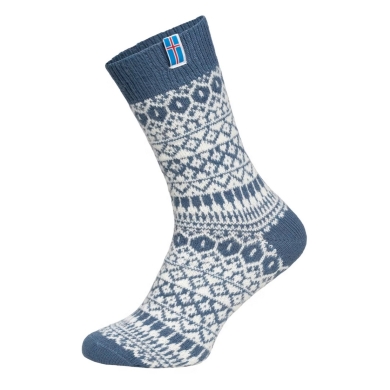 HomeOfSocks Wollsocke Skandinavisch Flag Island hellblau - 1 Paar