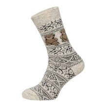 HomeOfSocks Wollsocke Skandinavisch Teddy wollweiss - 1 Paar