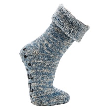 HomeOfSocks Wollsocke mit Anti-Rutsch und ABS-Druck blau - 1 Paar