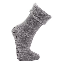 HomeOfSocks Wollsocke mit Anti-Rutsch und ABS-Druck grau - 1 Paar