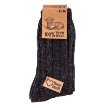 HomeOfSocks Wollsocken 100% Virgin Wool grau - 2 Paar