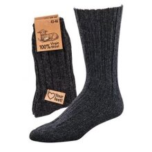 HomeOfSocks Wollsocken 100% Virgin Wool grau - 2 Paar