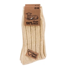 HomeOfSocks Wollsocken 100% Virgin Wool weiss - 2 Paar