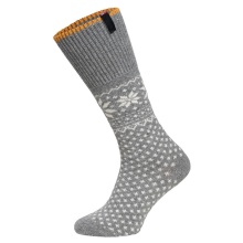 HomeOfSocks Lammwollsocke Skandinavisch Flag 47 grau - 1 Paar