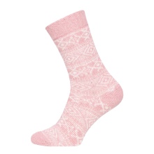 HomeOfSocks Wollsocke Hygge (Wolle, Skandinavisch Design) rosa/pink - 1 Paar