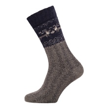 HomeOfSocks Wollsocken Thick Skandinavisch Rentier grau/navy - 1 Paar