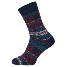 HomeOfSocks Wollsocken Hygge Norweger Design navyblau/grau/bunt - 2 Paar