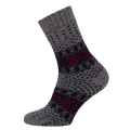 HomeOfSocks Wollsocken Hygge Bunt Jacquard dunkelgrau/rot - 1 Paar