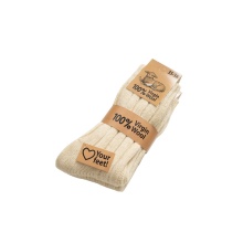 HomeOfSocks Wollsocken 100% Natur Warm cremeweiss - 2 Paar