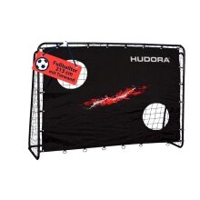 Hudora Fussballtor Trainer mit Torwand (strapazierfähig, sicherer Halt) schwarz - 213x152x76cm