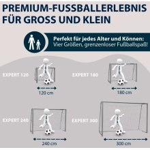 Hudora Fussballtor Expert 180 (stabil, langlebig, wetterbeständig) weiss - 180x120x60cm