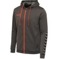 hummel Sport-Kapuzenjacke hmlAUTHENTIC Poly Zip Hoodie (gestrickter Polyester) mit Kapuze asphaltgrau Herren