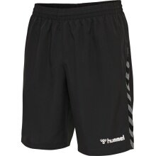 hummel Sporthose hmlAUTHENTIC Training Short (Polyestergewebe, mit Seitentaschen) Kurz schwarz/weiss Herren