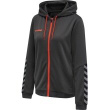 hummel Sport-Kapuzenjacke hmlAUTHENTIC Poly Zip Hoodie (gestrickter Polyester) asphaltgrau Damen