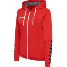 hummel Sport-Kapuzenjacke hmlAUTHENTIC Poly Zip Hoodie (gestrickter Polyester) rot Damen