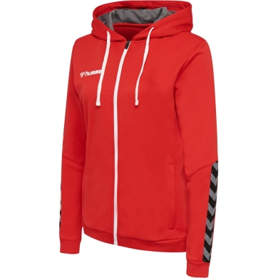 hummel Sport-Kapuzenjacke hmlAUTHENTIC Poly Zip Hoodie (gestrickter Polyester) rot Damen