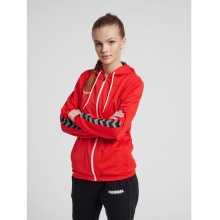 hummel Sport-Kapuzenjacke hmlAUTHENTIC Poly Zip Hoodie (gestrickter Polyester) rot Damen