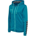 hummel Sport-Kapuzenjacke hmlAUTHENTIC Poly Zip Hoodie (gestrickter Polyester) tealblau Damen